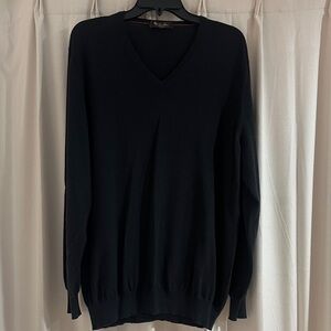 Loro Piana Men's Black V-Neck Sweater